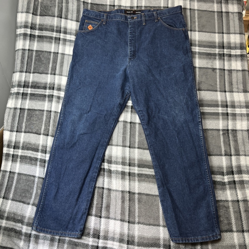 Wrangler Jeans Mens 44x32 FR 13 Original FR13MWZ Flame Resistant Blue High Rise